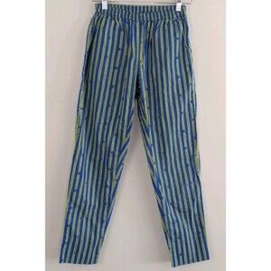 Nimo with Love Womens XS Organic Cotton Pants Pockets Striped Embroidered Boho